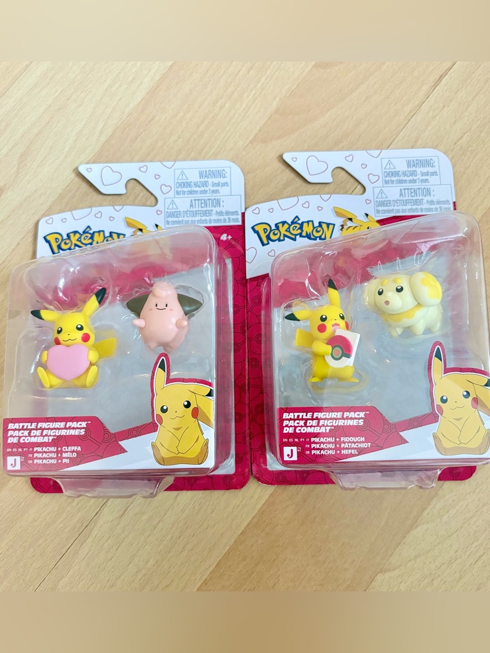 Pokemon Battle Figures Set of 2 Fidough & Pikachu & Cleffa Minifigures *NEW*